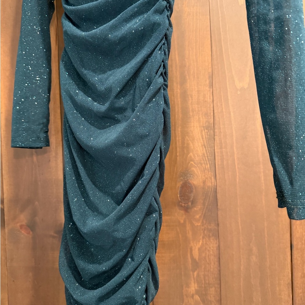Windsor Glittering Dark Green Long Sleeve Dress